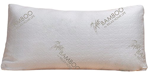 Bamboo By Relax Home Life-Firm Bamboo Pillow With Shredded Memory Foam and Stay Cool Removable Cover