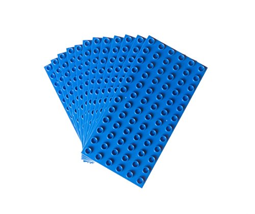 Premium Big Briks Blue Baseplate Set - 12 Pack - (Big LEGO® DUPLO® Compatible) - Large Pegs