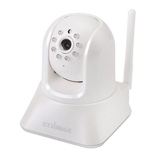 Edimax IC-7001W Wireless Pan/Tilt Network IP Security Camera, Easy to Setup, Support Night Vision, Motion Detection, and Free App for Live View on Smartphone/Tablet (White)