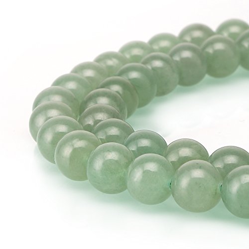 BRCbeads Aventurine Gemstone Loose Beads Natural Round 8mm Crystal Energy Stone Healing Power for Jewelry Making- Green