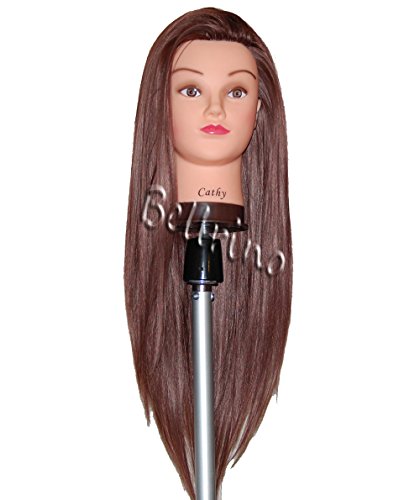 Bellrino 26 - 28  Cosmetology Mannequin Manikin Training Head with Synthentic Fiber - Cathy