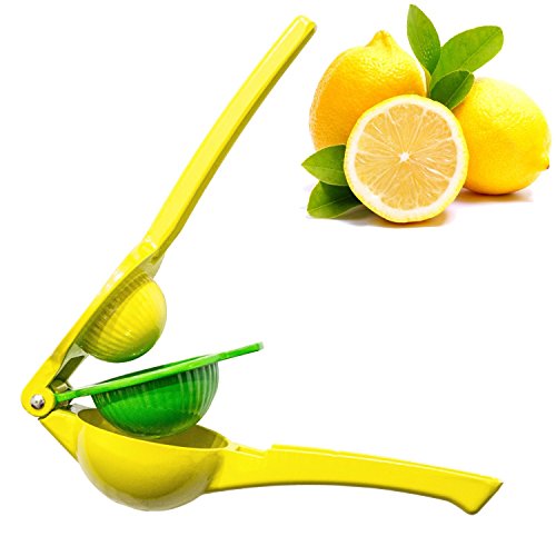 RiseKitch Lemon Lime Orange Manual Squeezer - Citrus Press - Unique Design 2 Bowls Built-In-1 Lemon Squeezer - Made From Aluminum Manual Lemon Juicer