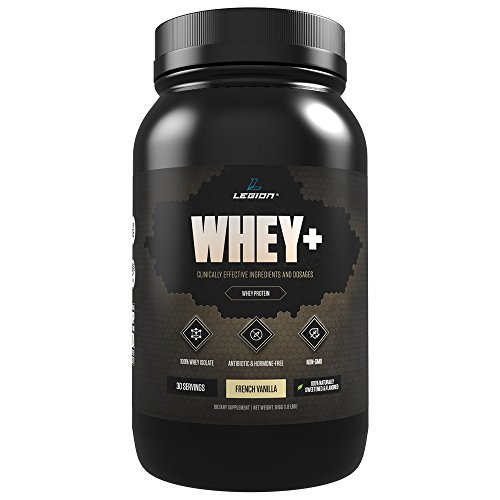 Legion Whey+ Vanilla Protein Powder - Best Tasting Whey Isolate Protein Shake From Grass Fed Cows For Weight Loss, Bodybuilding, & Recovery. All Natural, Low Carb, Lactose Free. 30 Servings!