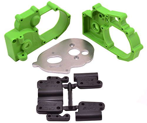 RPM Hybrid Gearbox Housing and Rear Mounts for Traxxas 2WD Electric, Green
