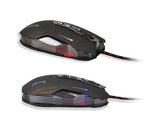 Basstyle TM-001 programmable Gaming Mouse with breathing backlight and viberation (upgraded, black)