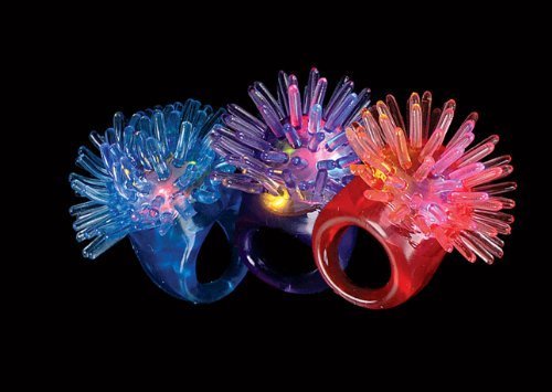Fun Central I542 LED Jelly Porcupine Rings - Assorted Colors