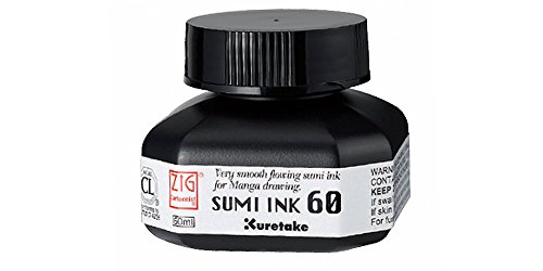 Kuretake Zig Cartoonist Sumi Ink 60ml Bottle - Black