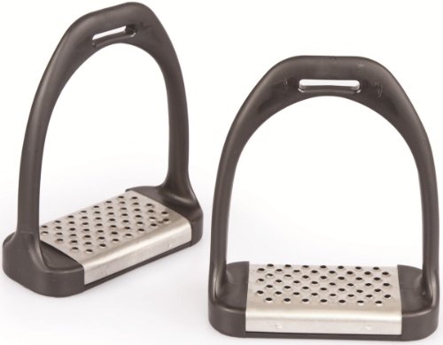 SHIRES PLASTIC RIDER CHEESE GRATER STIRRUPS IRONS WITH METAL TREAD NEW 4.75