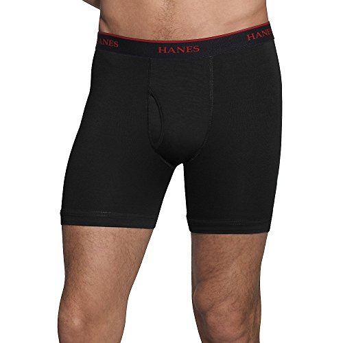 Hanes Men's 4 Pack Classics/Ultimate Stretch Boxer Briefs - Colors May Vary, Black/Grey, Large