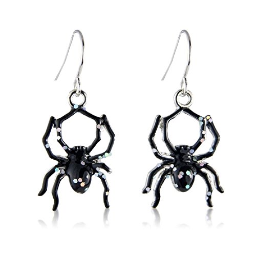 Children's / Womens Halloween Sparkly Spider Costume Jewellery Earrings incl gift bag - matching necklace availble