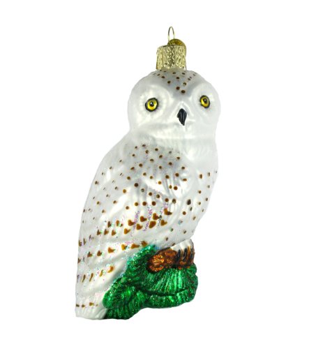 Old World Christmas Great White Owl Glass Blown Ornament