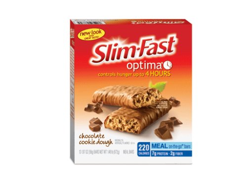 Slim-Fast Optima Meal Bars, Chocolate Cookie Dough, 1.97-Ounce Bars in 12-Count Boxes