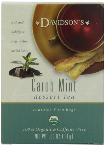 Davidson's Tea Carob Mint, 8-Count Tea Bags (Pack Of 12)