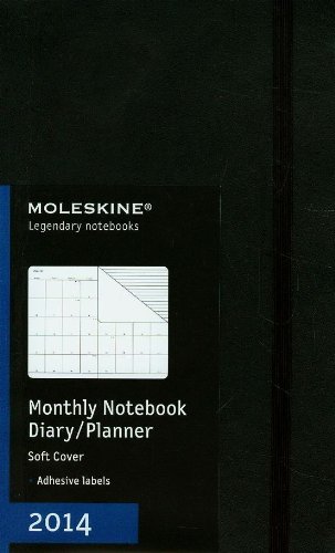 Moleskine 2014 Monthly Planner, 12M, Large, Black, Soft Cover (5 x 8.25)