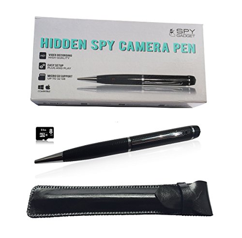 Spy Gadget® Hidden Camera, Spy Camera Pen & 720p HD Video Camera Recorder DVR - Record in 1280x720 HD Video Resolution - 8GB SD Card Included
