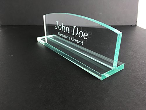 Personalized Office Desk Name Plate 3/8 Glass-like Acrylic - customized Round Top