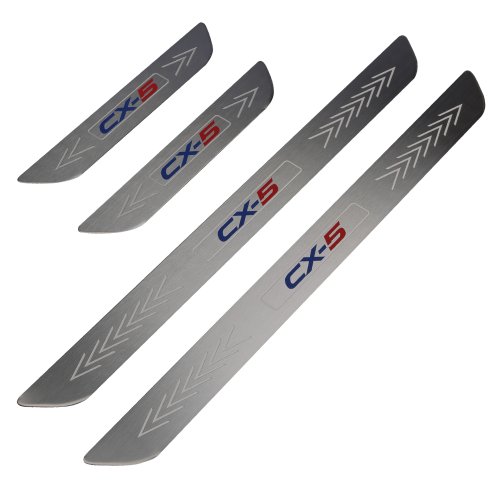 GOOACC Stainless Steel CX5 Sports Car Door Sill Scuff Plate Guards Sills for Mazda Cx-5 2012-2015