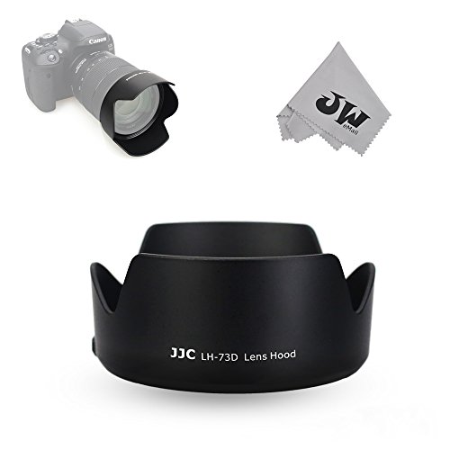 JW LH-73D Reversible Lens Hood Shade for Canon EF-S 18-135mm F/3.5-5.6 IS USM Lens Replaces Canon EW-73D Plus Emall Micro Fiber Cleaning Cloth