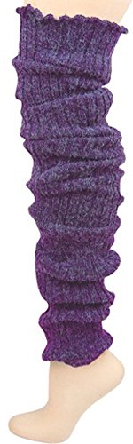 Super Long Cable Knit Leg Warmers in Your Choice of Colors,One Size,Purple