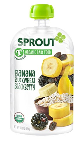 Sprout Organic Foods Toddler Pouches, Banana Buckwheat Blackberry, 4.22 Ounce (Pack of 5)