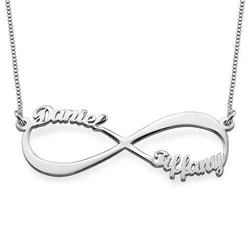 Infinity Pendant Name Necklace in Sterling Silver - Custom Made with Any Name! Endless Love (22 Inches)