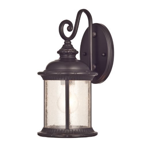 Westinghouse 6230600 New Haven One-Light Exterior Wall Lantern on Steel with Clear Seeded Glass, Oil Rubbed Bronze Finish - Pack of 2
