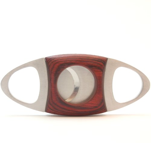Mrs. Brog Guillotine Cigar Cutter - Mahogany Wood & Stainless Steel - V Ends
