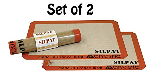 Silpat Non-Stick Silicone Jelly Roll Pan Baking Mat (2, 14 1/2-Inch by10-Inch)