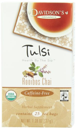 Davidson's Tea Tulsi Rooibos Chai, 25-Count Tea Bags (Pack Of 6))