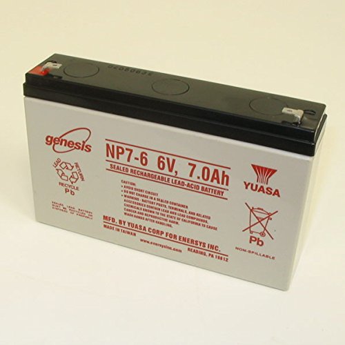 EnerSys Genesis NP7-6 - 6 Volt/7 Amp Hour Sealed Lead Acid Battery with 0.187 Fast-on Connector.