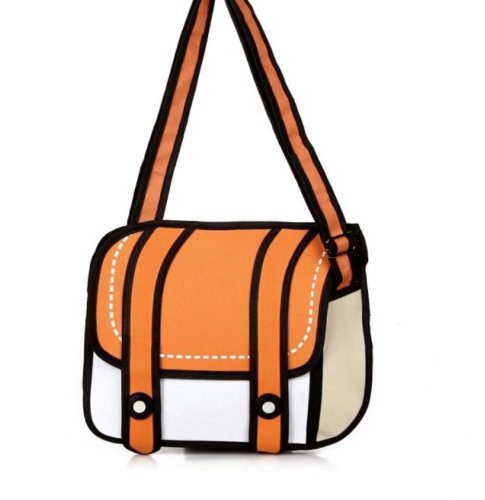 Unisex Cute Messenger Bag Comic Bag 2d Drawing 3d Jump From Cartoon Paper Orange