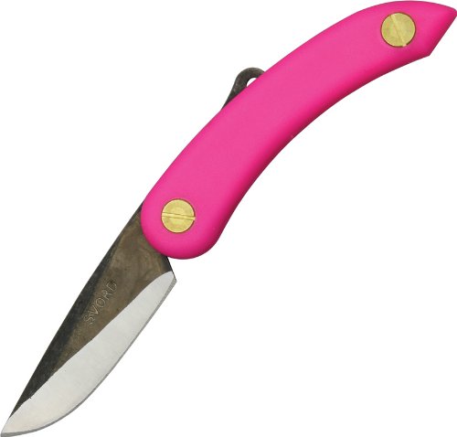 Svord Mini Peasant Pink Fold Knife, Swedish high carbon tool steel blade