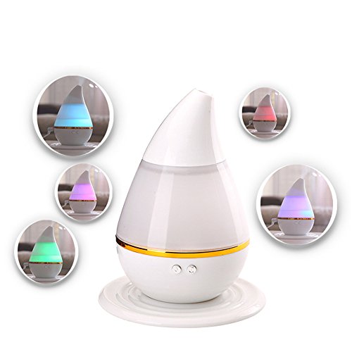 Joyoldelf 250 ml USB Air Humidifier Essential Oil Aroma Diffuser Mini Air Purifier with 7 Colors Changing, White
