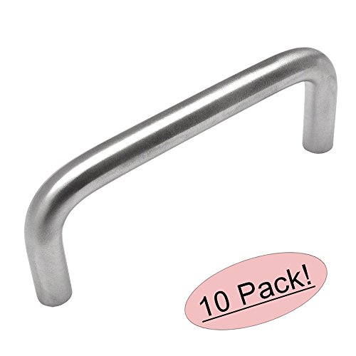 Cosmas 724-96SS Stainless Steel True Solid Stainless Steel 5/16 Diameter Cabinet Hardware Handle Wire Pull - 3-3/4 (96mm) Hole Centers , 4-1/16 Overall Length - 10 Pack