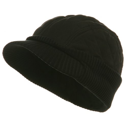 Winter Quilted Cap-Black