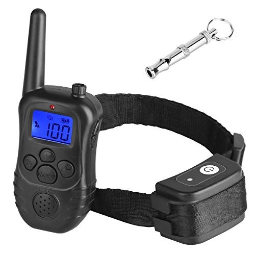 Sminiker Rechargeable and Rainproof 330 yards Remote Dog Training Shock Collar with Beep, Vibration and Shock Electronic Electric Collar