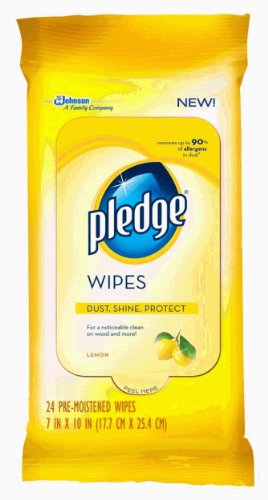 Pledge Lemon Wipes, 24 Count (Pack of 2)