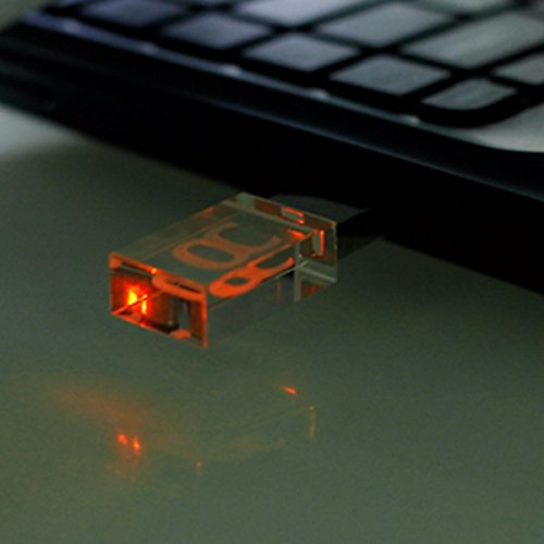 ONCHOICE USB Flash Drive USB 3.0 16GB Waterproof Memory Stick LED Thumb Drive Crystal Transparent with Box