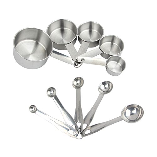 Sun Cling® Stainless Steel Measuring Spoons and Cups, Set of 10