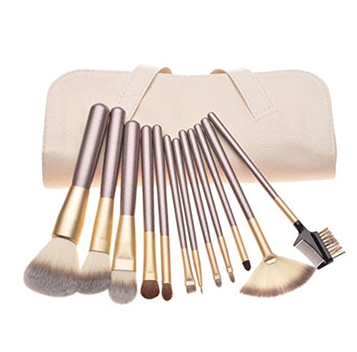 Tenn Well Makeup Brushes Sets,Professional 12 Piece Cosmetics Makeup Brush Tools Kits with white Pouch