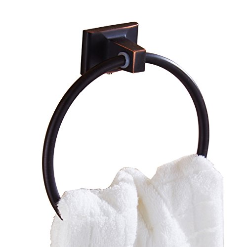 MANCEL Black Towel Ring for BathroomWall Mounted,Oil Rubbed Bronze
