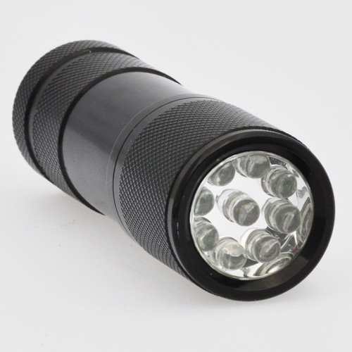 Ledwholesalers Gallium Indium Nitride 365 Nm Uv LED Ultra Violet 9 LED 3 AAA Blacklight Flashlight, 7301uv365