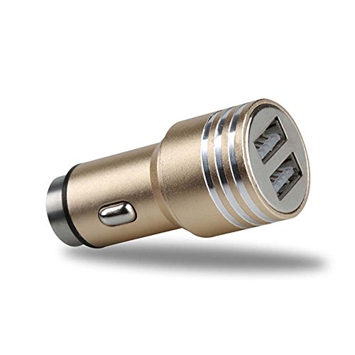Car Charger,ivolks 2.1A Dual USB Ports Car Charger With Car Escape Emergency Safety Hammer Function -Rapid Portable Travel Charger For Smartphone/Tablets (Gold)
