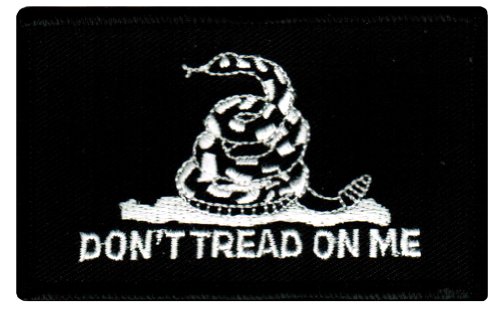Gadsden Flag Black Embroidered Patch Don't Tread on Me Iron-On American Subdued