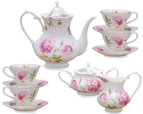 Gracie China Dahlia Porcelain 11-Piece Tea Set