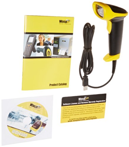 Wasp WDI4500 2D Barcode Scanner with 6' USB Cable, 5 VDC