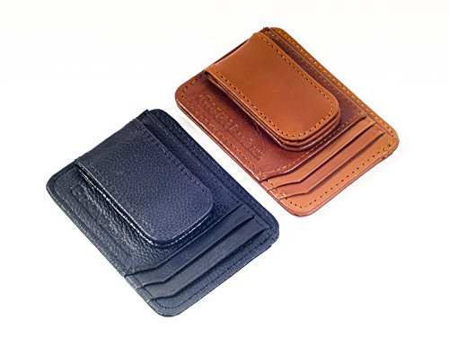 Goson® Leather Money Clip & Credit Card Holder - Top Grain Cowhide Leather only P&P Inc.