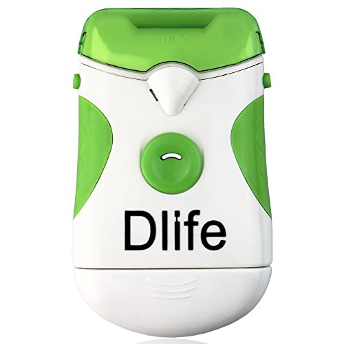 Dlife(TM) Clipper Electric Nail Trimmer Portable Battery Powered, White/Green