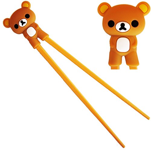 ANKKO Lovely Rilakkuma Plastic Chopsticks Training Connector Brown