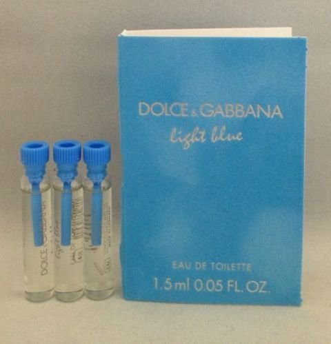3 Dolce Gabbana Light Blue EDT Women Splash Sample Perfume Travel Vial .05oz Each Lot